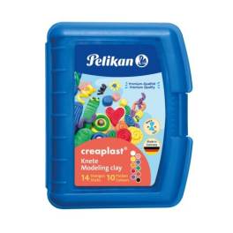 Plastilina creaplast 240g, set 10, culori asortate, cutie albastra