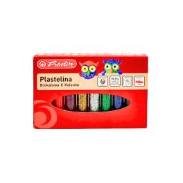 Plastilina herlitz set 8 culori glitter
